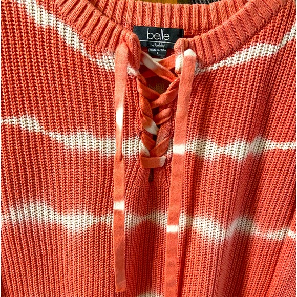 Belle by BELLDINI Women's Cotton Striped Long Sleeve Sweater Size L - Picture 3 of 5